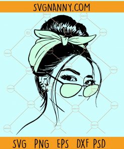 Messy bun momlife svg