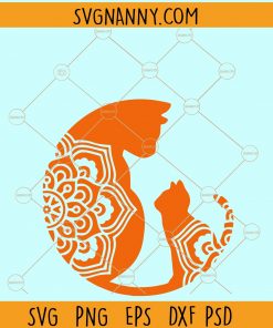 Mother cat mandala svg