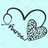 Nurse heart stethoscope svg
