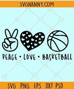 Peace love basketball svg