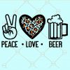 Peace love beer svg