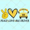 Peace love bus driver svg