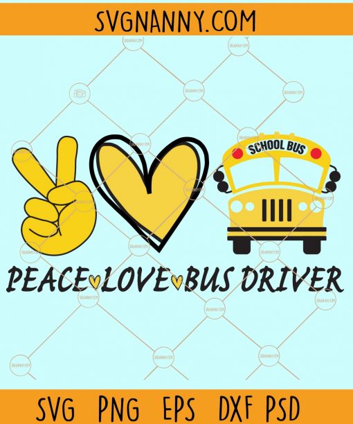 Peace love bus driver svg