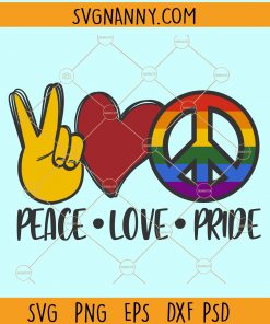 Peace love pride svg