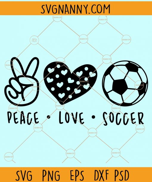Peace love soccer svg