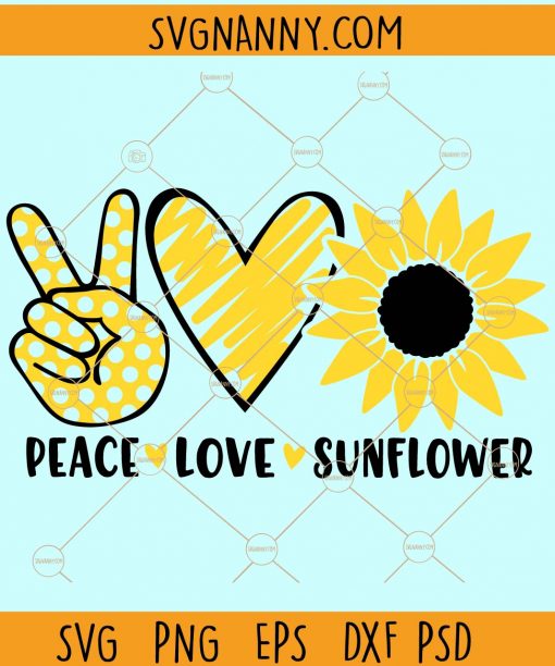 Peace love sunflower svg