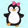 Penguin with bow svg