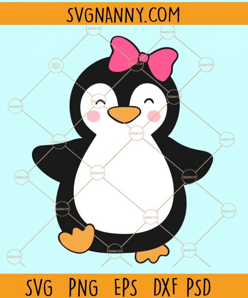 Penguin with bow svg