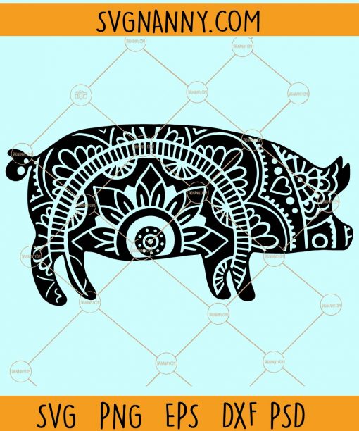 Pig mandala svg