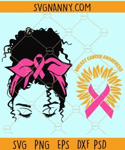 Pink ribbon bandana svg