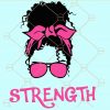 Pink ribbon strength svg