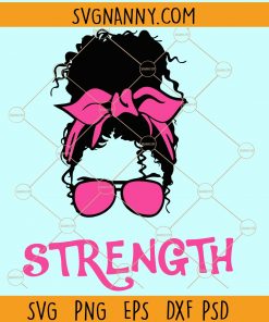 Pink ribbon strength svg