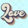 Retro love print svg