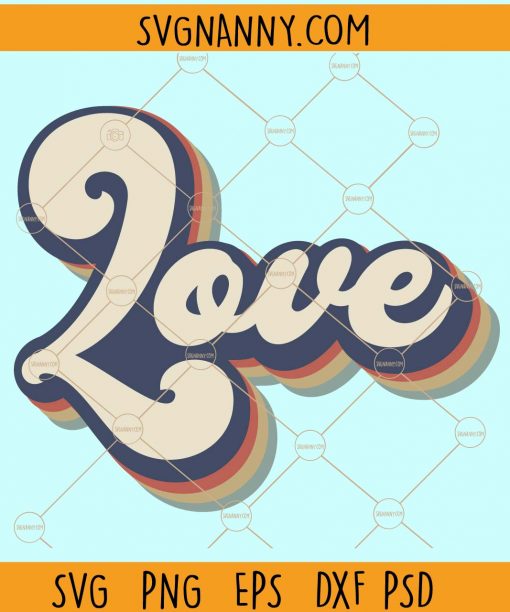 Retro love print svg