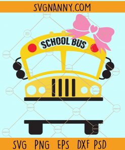 School bus cancer awareness svg
