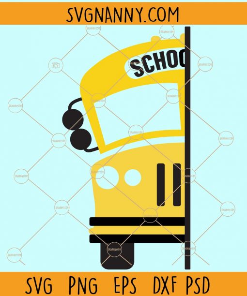 School bus driver split monogram svg