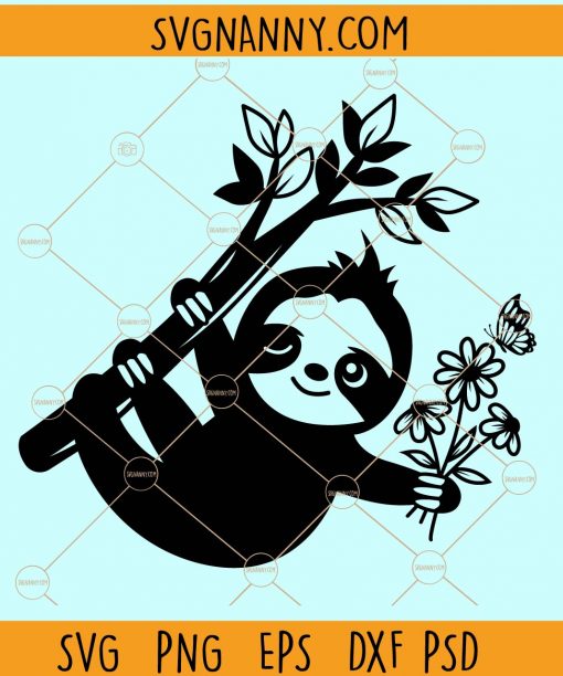 Sloth flower svg