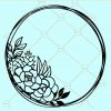 Succulent cactus plant circle frame svg