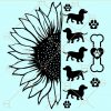 Sunflower dachshund svg