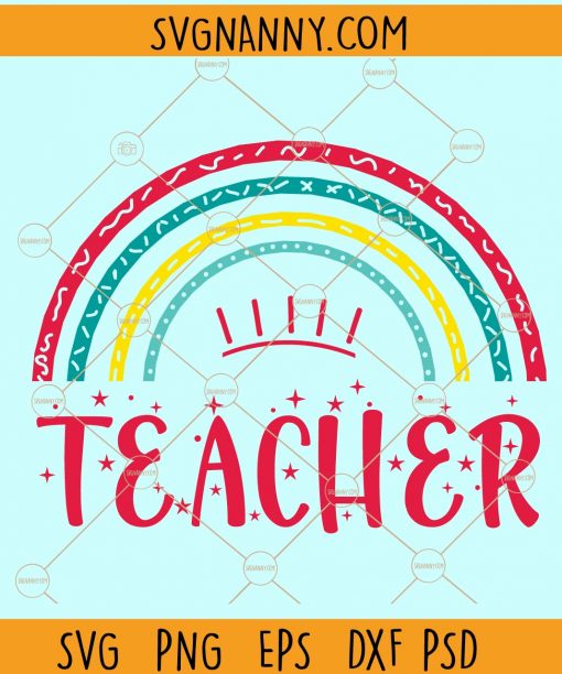 Teacher rainbow svg