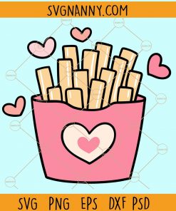 Valentine fries svg