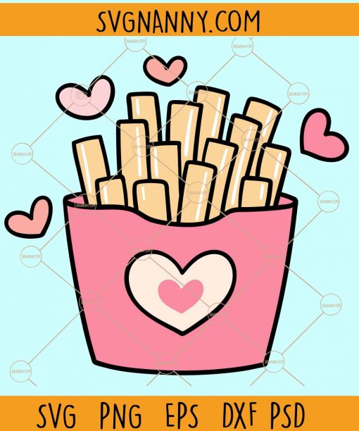 Valentine fries svg