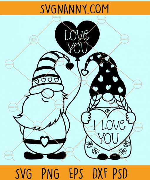 Valentine gnomes svg