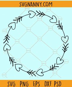 Wreath heart arrow svg