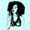 Afro girl Smoking Weed SVG