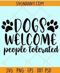 Dogs welcome people tolerated svg