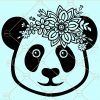 Floral Panda SVG