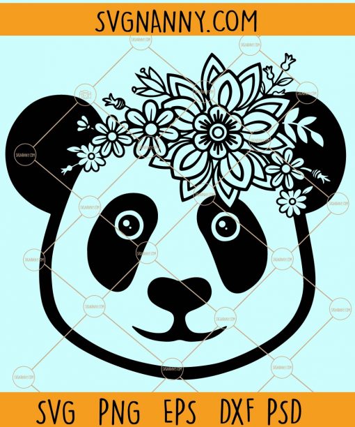 Floral Panda SVG