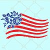 Floral american flag svg