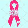 Floral pink ribbon SVG