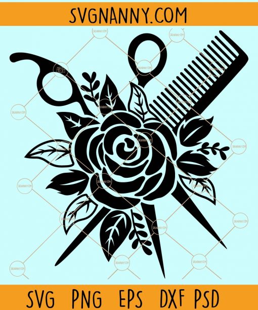 Hair stylist flowers svg