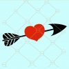 Love heart arrow svg