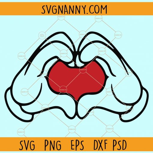 Mickey heart hands svg