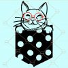 Polka dot pocket cat svg