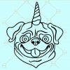 Pug unicorn svg