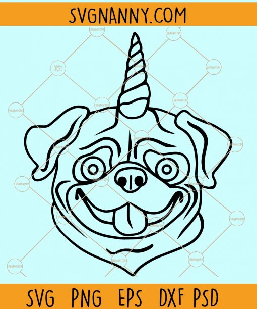 Pug unicorn svg