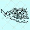 Turtle flowers svg