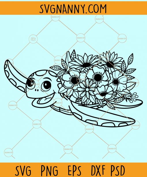 Turtle flowers svg