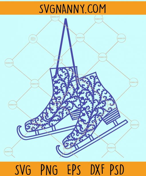 Winter ice skating shoes svg