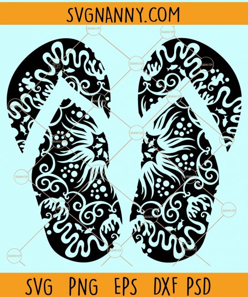 Zentangle flip flops svg