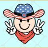 4th of July smiley cowboy svg