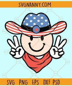 4th of July smiley cowboy svg