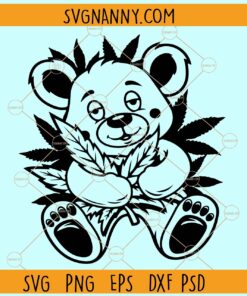 Bear smoking weed svg