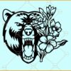 Bear with flowers SVG