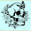 Floral skull SVG