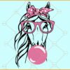 Horse with bandana and bubble gum svg